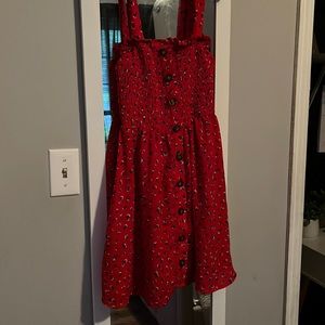 Red cotton dress